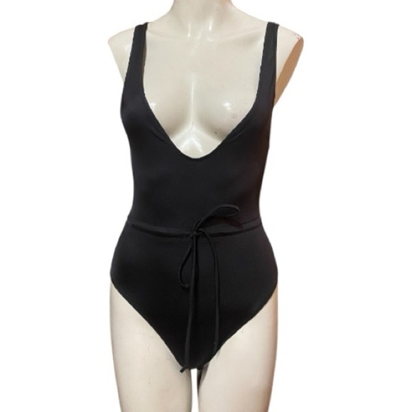 SOLID & STRIPED Other - SOLID & STRIPED The Michelle Tie Elegant Black Swimwear Size S